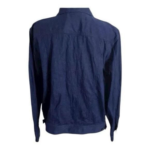 Alfred Dunner Women Blue Denim Cotton Embroidered Jacket Size 16P Stretch - Picture 6 of 9